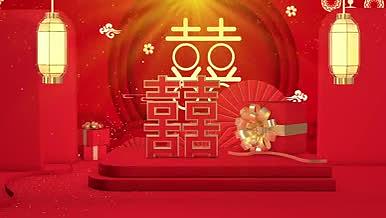 中国风中式婚礼背景视频视频的预览图